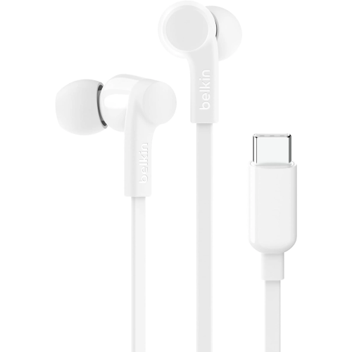Écouteurs Filaires USB-C Belkin avec Micro-Blanc