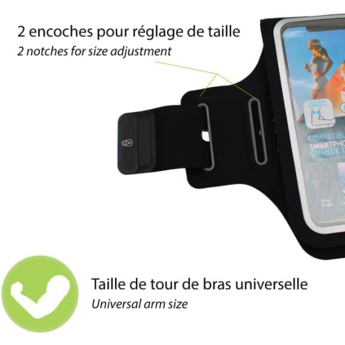 Brassard Athlete Wantalis Premium Taille M-Noir