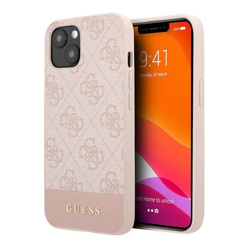 Coque Guess Bandes pour iPhone 13-Rose