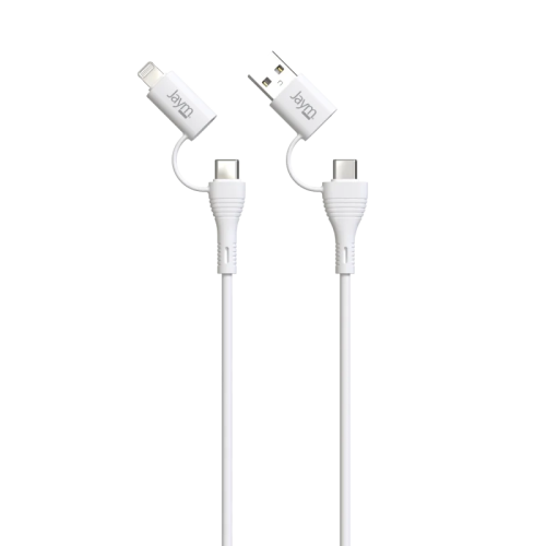 Jaym - Câble Multi-connecteurs 4-en-1  - Blanc