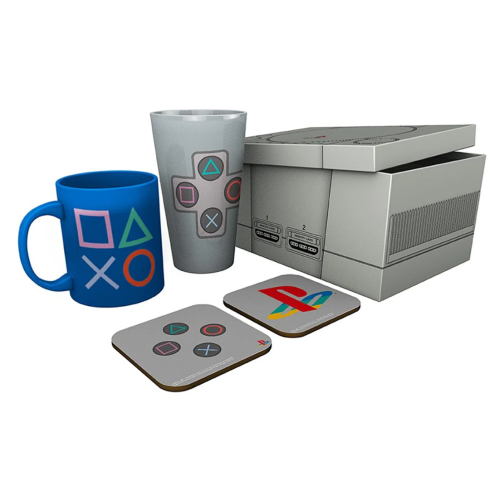 Coffret Cadeau PlayStation Classic Verre Mug et 2 Dessous de Verre