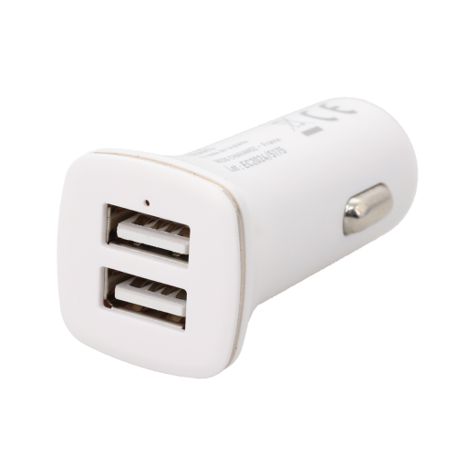 Chargeur allume-cigare 2 x USB A 12W - Blanc