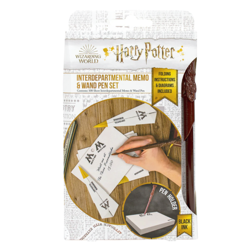Ensemble de Mémos et Stylo Bille Baguette Harry Potter