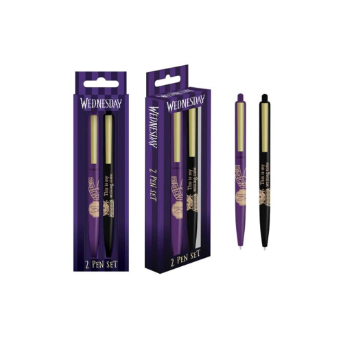 Set de 2 Stylos Bille Mercredi Addams Nevermore