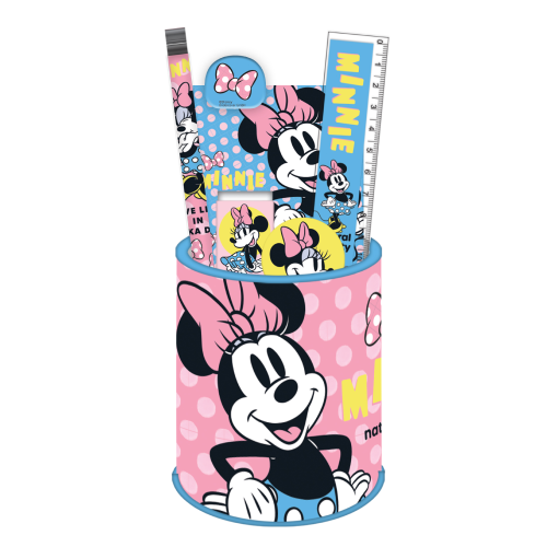 Set de Papeterie Minnie Mouse avec Pot à Crayons