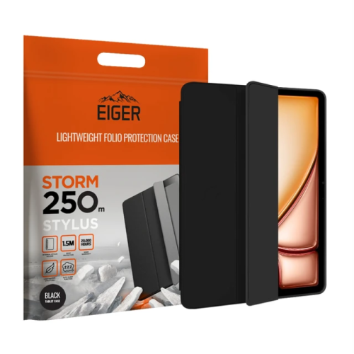 Eiger - Étui Folio ultra-fin avec support stylet pour iPad Air 13"  - Noir
