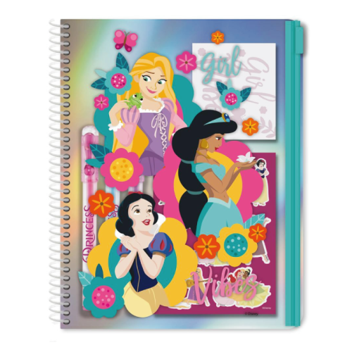Set de Papeterie Disney Princesses avec Trousse et Notebook A5 – 7 Pièces