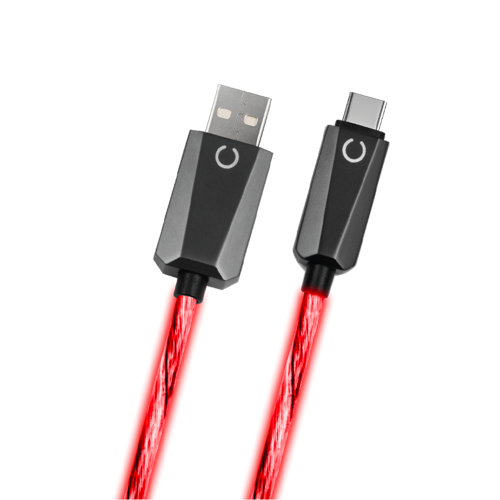 Câble LED Konix USB-A vers C-USB-Rouge