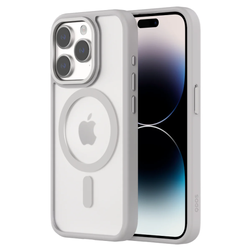 Coque QDOS GRS Soft Hybrid pour iPhone 15 Pro-Gris