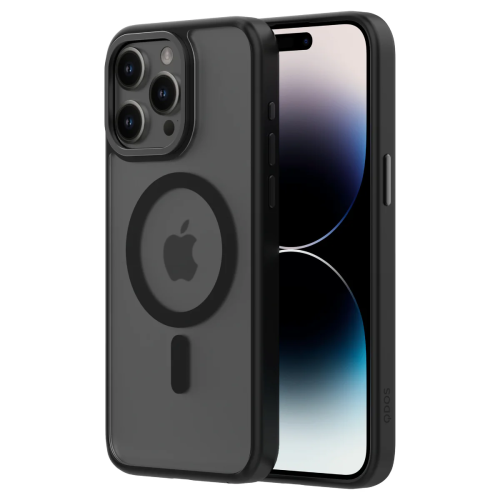 Coque QDOS GRS Soft Hybrid pour iPhone 15 Pro Max-Noir
