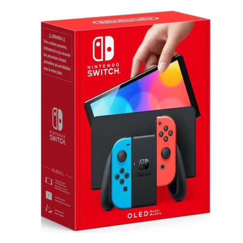 Console Nintendo Switch Modèle Oled Bleu Néon & Rouge Néon
