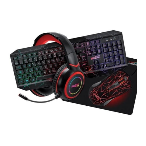 Pack Gamer Amstrad Hunter Clavier Souris Tapis Casque Adaptateur