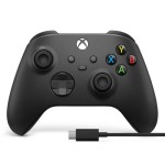 Manette sans fil Xbox Series X + USB-C Cable Carbon Black  (neuf)