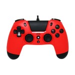 Manette filaire premium avec port mini-jack VX4 Rouge pour PS4 et PC - Gioteck (neuf)