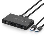 Sélecteur de commutateur USB 2 Partage d'ordinateurs 4 Périphériques USB Hub Ugreen noir (neuf)