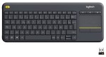 Clavier sans fil avec pavé tactile intégré K400 Plus Logitech noir (neuf)