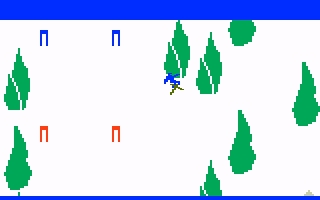 613821 us ski team skiing intellivision screenshot hitting trees