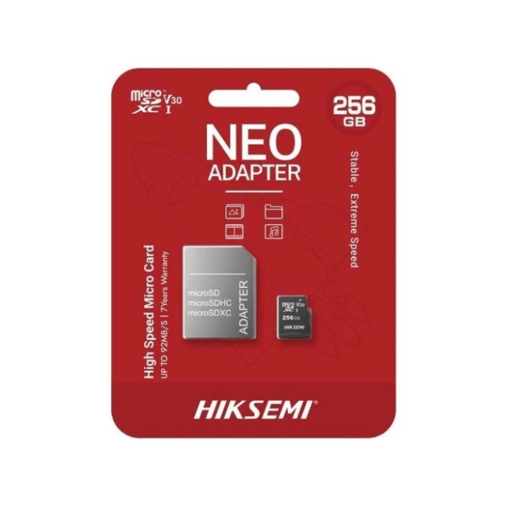 carte memoire microsdxc hiksemi c1 256 go classe 10 avec adaptateur