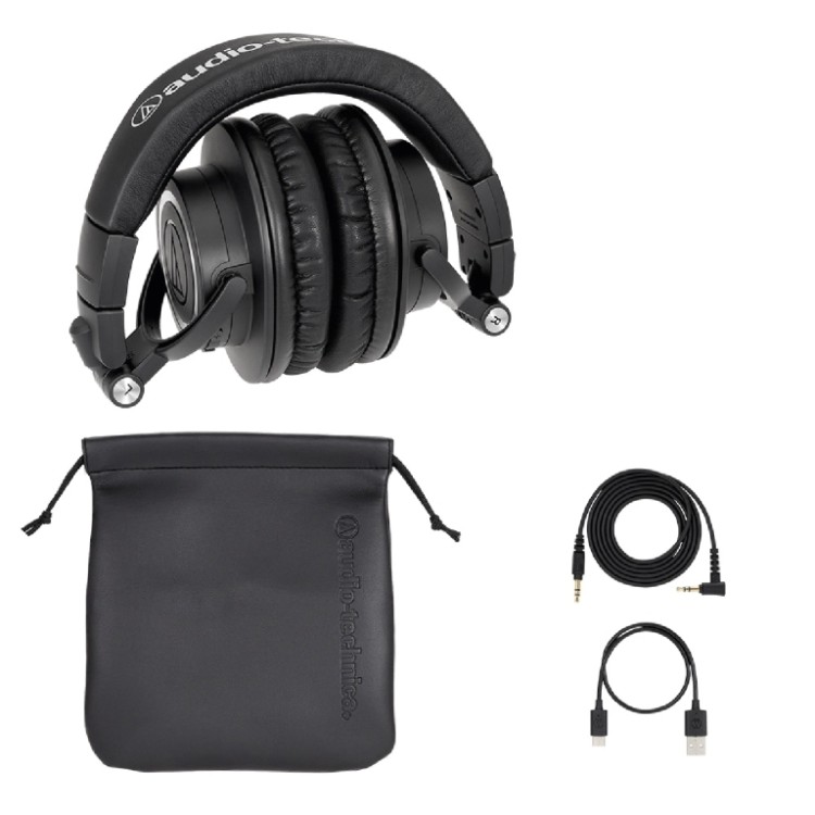 Casque Bluetooth sans fil professionnel pliable Audio Technica ATH M50xBT2noir 02