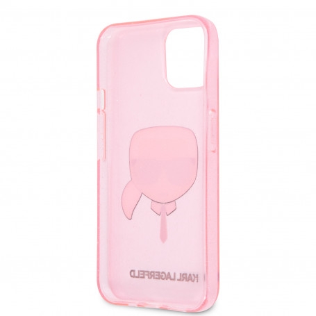 coque en tpu rose a paillettes argentees et avatar karl pour apple iphone 13 pro max karl (2)