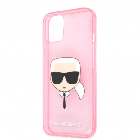 coque en tpu rose a paillettes argentees et avatar karl pour apple iphone 13 pro max karl (3)