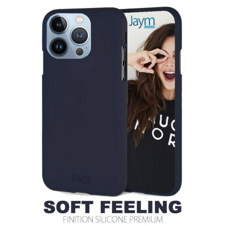 coque premium soft feeling compatible iphone 15 bleue (1)