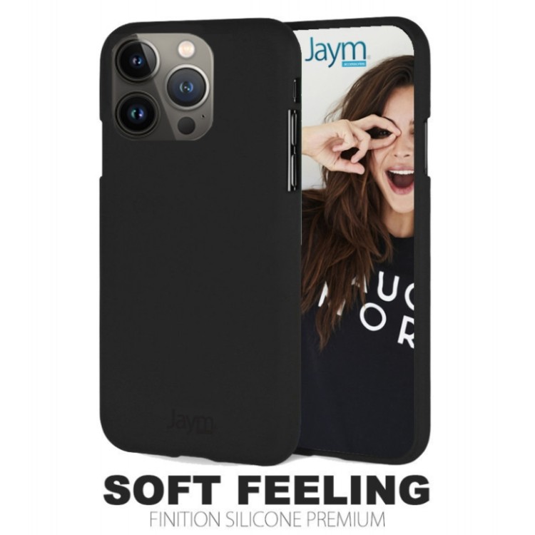 coque premium soft feeling compatible iphone 15 noire