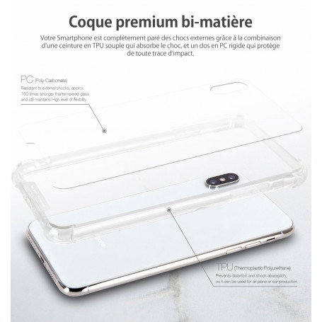 coque renforcee transparente bi matiere super protect pour apple iphone 13 pro