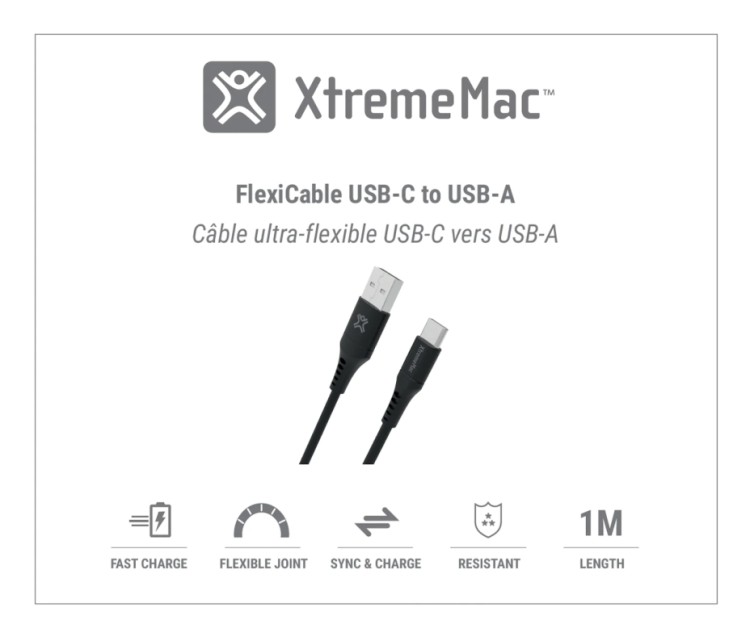 Flexi USB C to USB A Cable