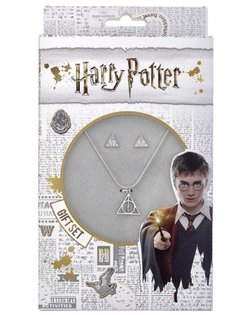 harry potter set collier et boucles d oreilles deathly hallows