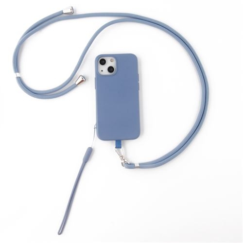 JAYM Coque Silicone Bleu Gris pour Apple iPhone 14 Plus Tour de Cou et Tour de Poignet inclus interieur 100 microfibre (3)