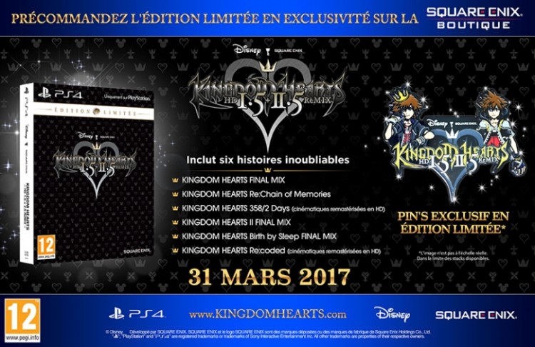 Kingdom Hearts HD 1 5 2 5 Remix édition limitée