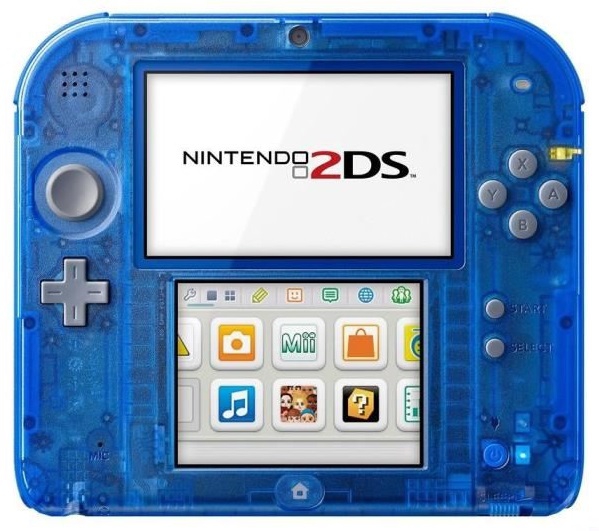 nintendo 2ds transparente bleue