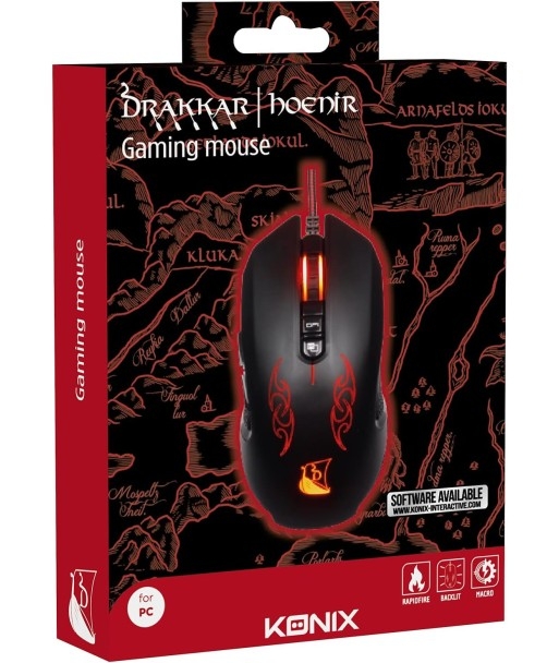 souris filaire pc gaming hoenir konix drakkar