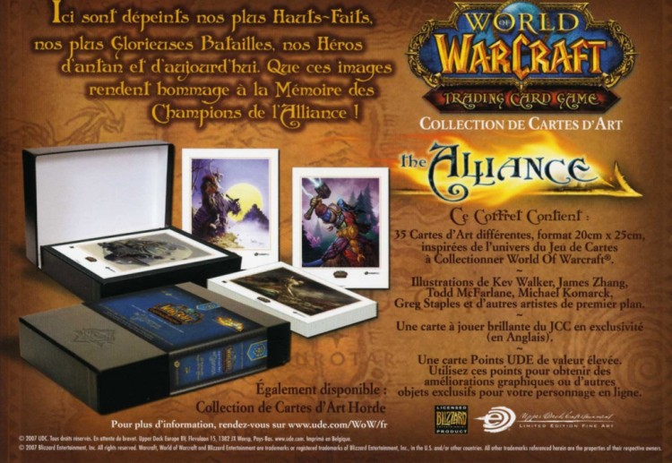 WARCRAFT COLLECTION DE CARTES D ART THE ALLIANCE